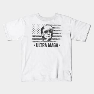 American Flag Donald Trump Ultra Maga Kids T-Shirt